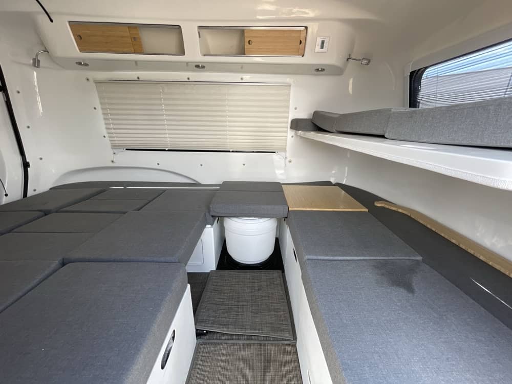Interior — another sleeping configuration showing modular flexibility
